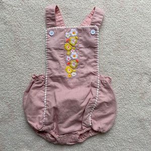 Mini Boden Floral & Linen Bubble Romper